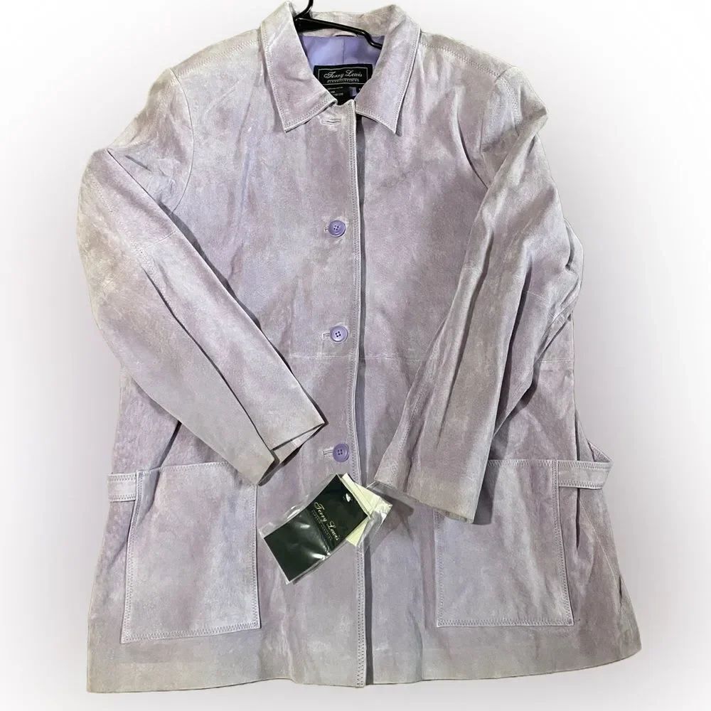 Vintage Terry Lewis Classic Luxuries Purple Leather Jacket NWT